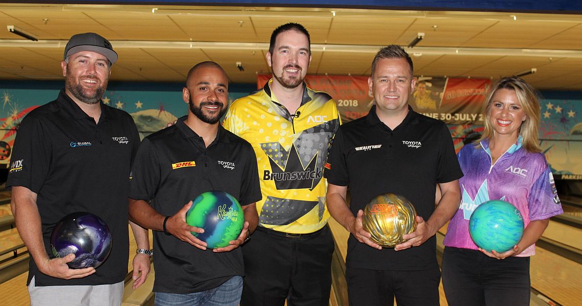 NHRA drivers enjoy an afternoon of bowling with Sean Rash